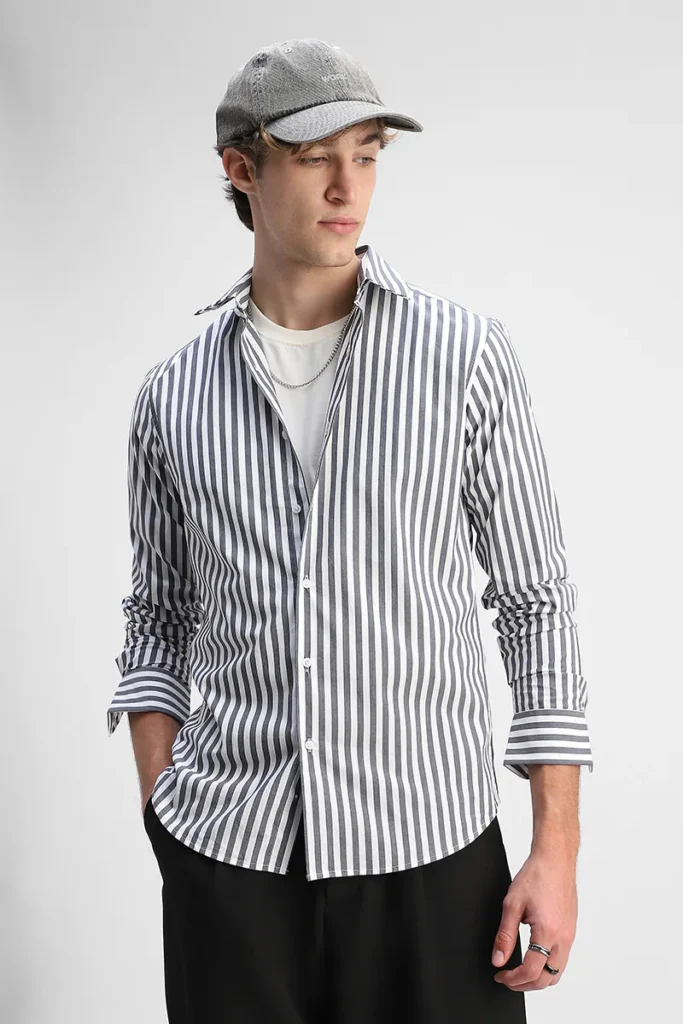 Slim Fit Stretch Stripes Shirt